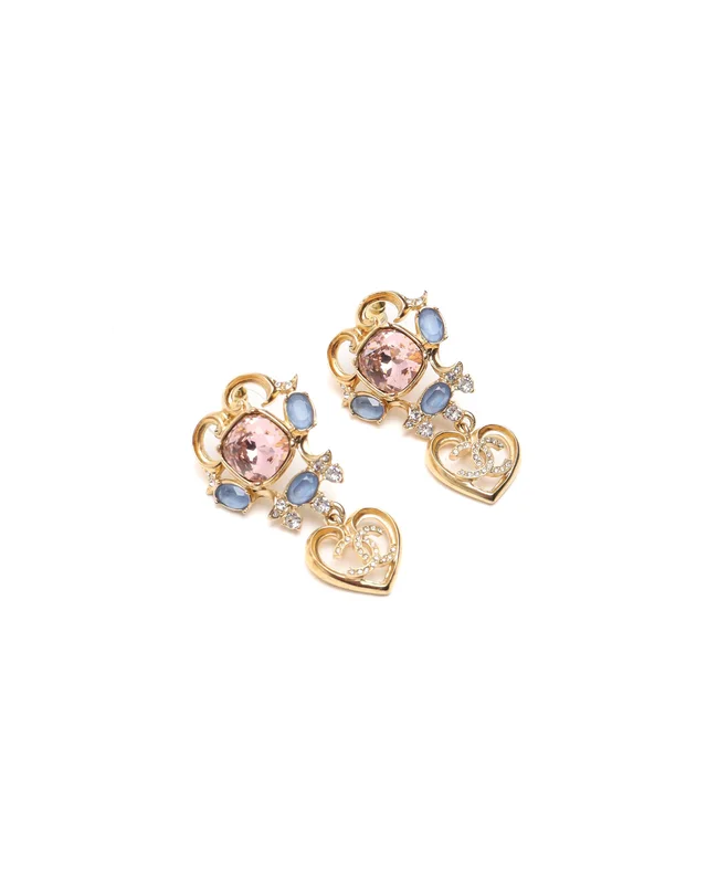 Chanel Coco Mark Rhinestone Dangling Earrings from A Retro Tale, photo 3 of 5
