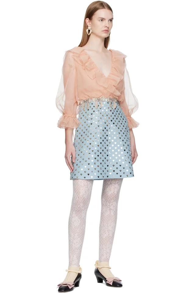 Valentino Pink & Blue Sequin Minidress, photo 4 of 4 from SSENSE