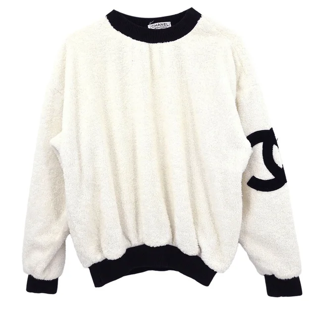 Chanel Sweater Top White in White from AMORE Vintage Tokyo