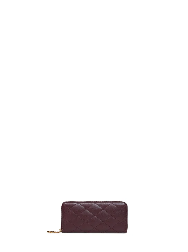 Saint Laurent Cassandre Bijou Wallet — Bordeaux Calfskin in Burgundy Calfskin from HEWI