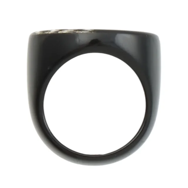 Chanel Rhinestone Round CC Mark Ring #53 Black in Black from VINTAGE QOO TOKYO, photo 3 of 5
