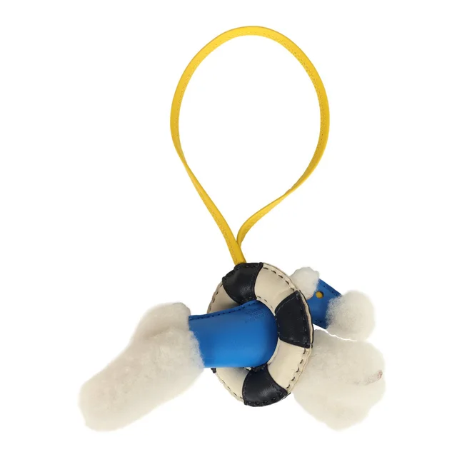 Hermès "A La Mer" Budy Charm Ecru in White Lambskin from Madison Avenue Couture, photo 2 of 2