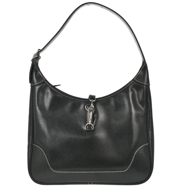 Hermès Black Lisse Trim 31 Shoulder Bag in Black from AMORE Vintage Tokyo