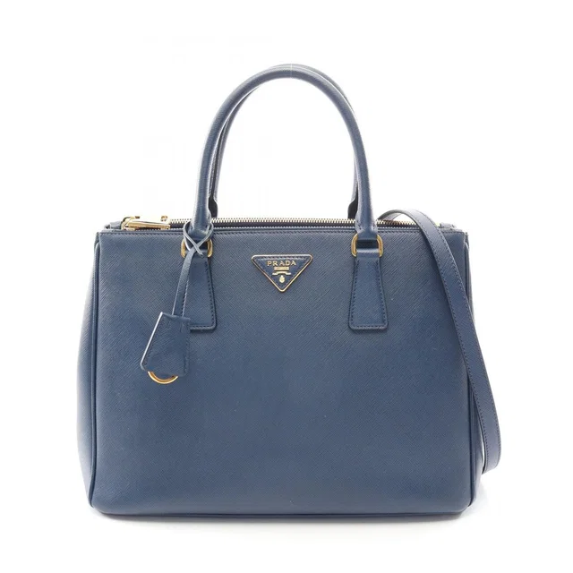 Prada Handbag Saffiano Lux Galleria 2-Way Blue Leather Tote Bag in Blue Saffiano leather from The Reluxe