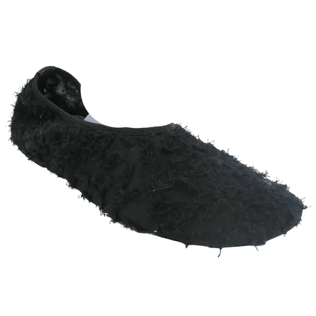 Proenza Schouler Black Glove Fringed Ballet Flats in Black Tweed from Clotheshorse Anonymous