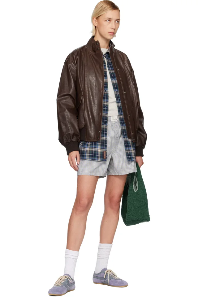 ERL Blue Light Check Boxer Boy Shorts, photo 4 of 4 from SSENSE