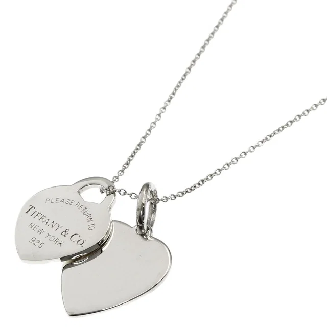 Tiffany & Co. Double Heart Necklace Silver in Silver from The Reluxe