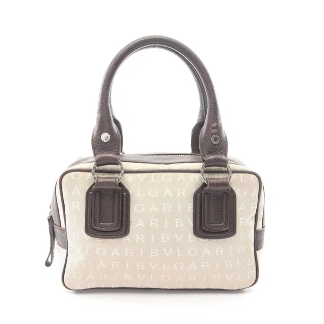 Bvlgari Logo Mania Canvas Leather Handbag in Canvas from LuxUness