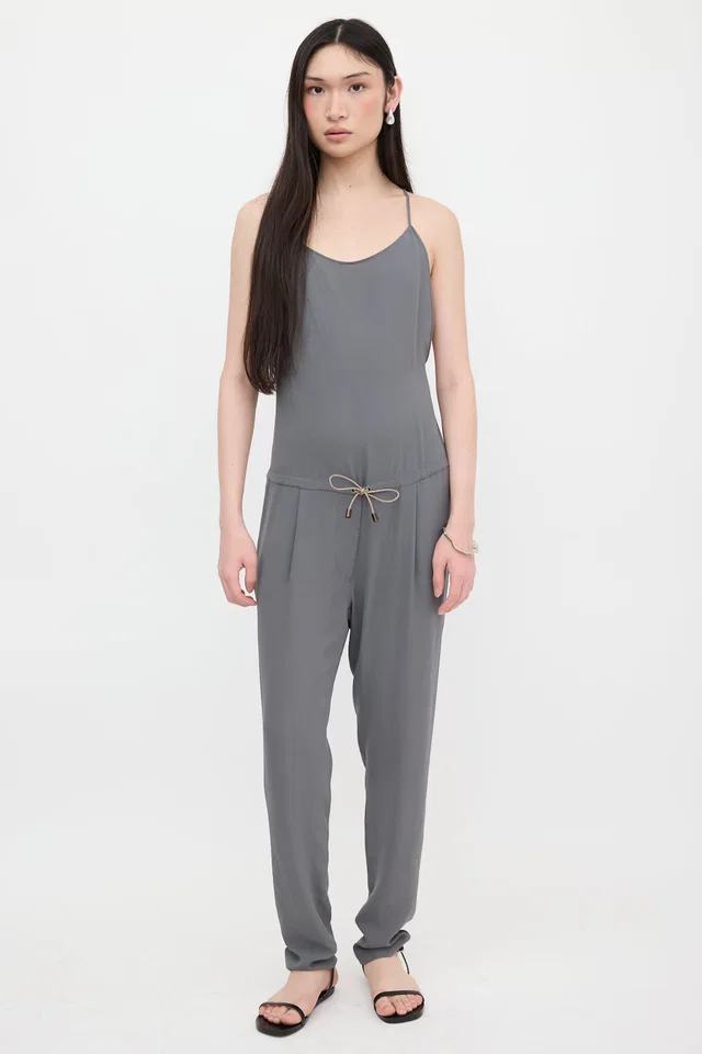 Brunello Cucinelli Crepe Tapered Leg Jumpsuit from VSP Consignment