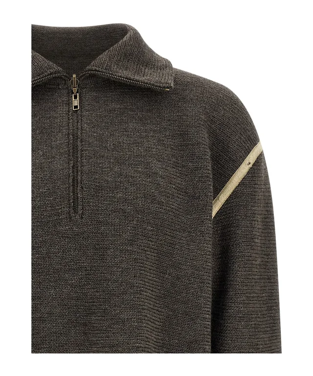 Maison Margiela Elbow Patch Quarter-Zip Sweaters, photo 4 of 5 from SENSER