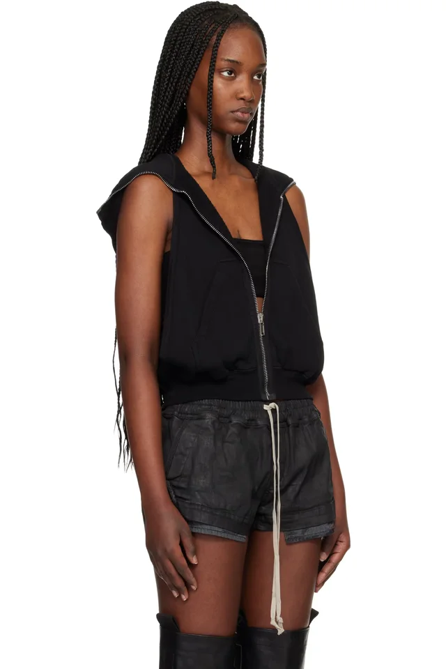 Rick Owens DRKSHDW Black Temple Cyclops SL Hoodie, photo 2 of 4 from SSENSE
