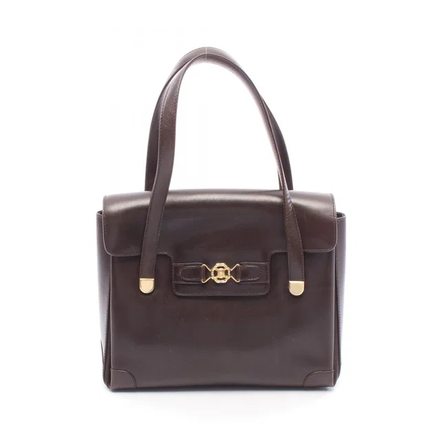 Celine Handbag Dark Brown Leather Triomphe in Brown Leather from The Reluxe