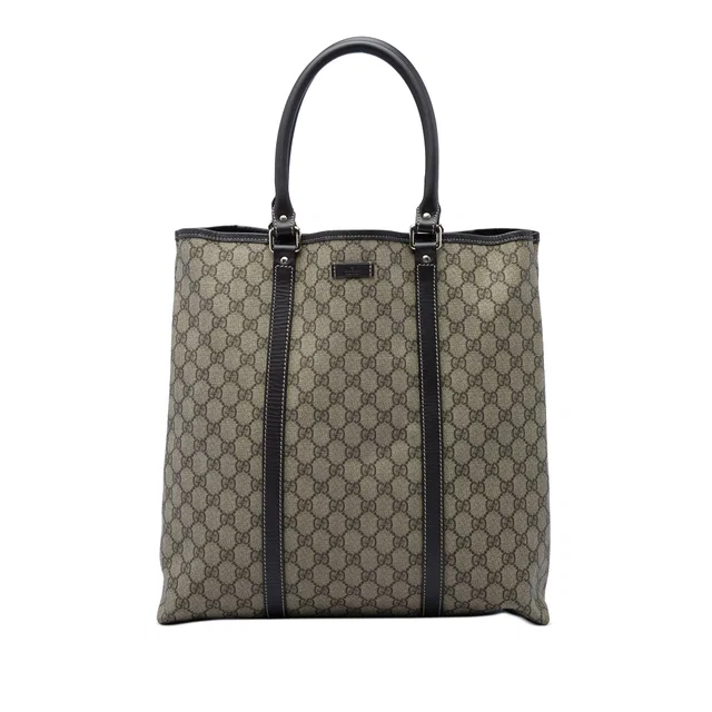 Beige Gucci GG Supreme Joy Vertical Tote in Beige Coated canvas from Designer Revival