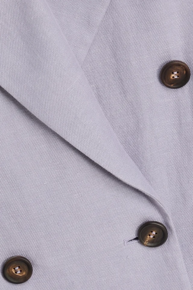Brunello Cucinelli Double-Breasted Linen and Hemp-Blend Blazer in Purple, photo 4 of 4 from THE OUTNET