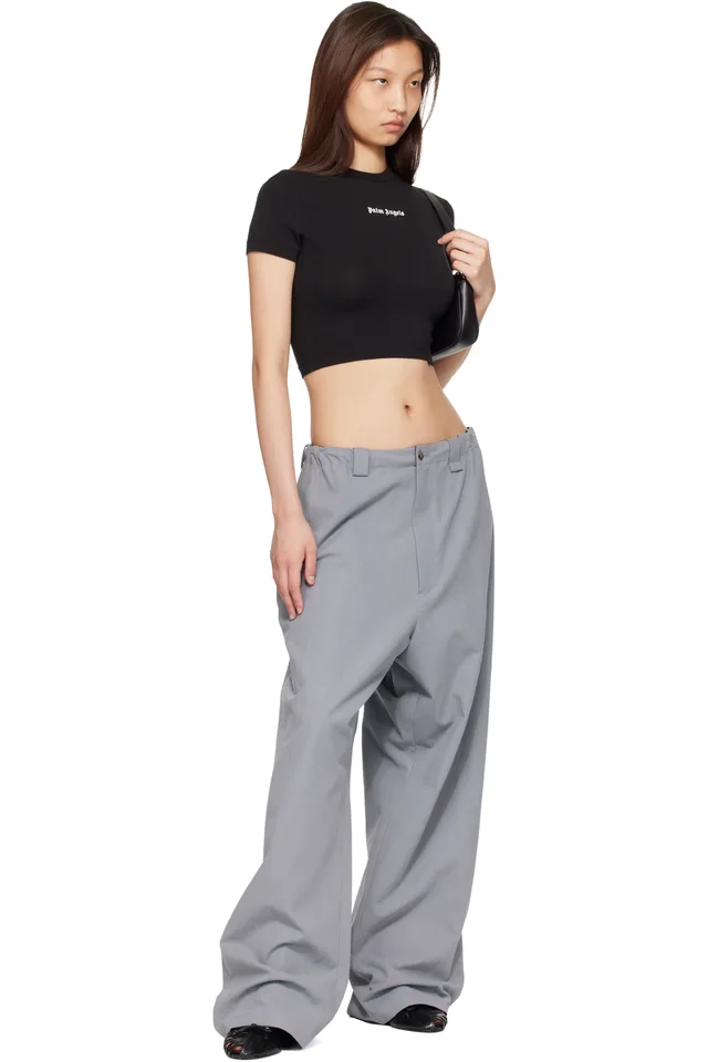 Palm Angels Black Classic Logo Baby T-shirt, photo 4 of 4 from SSENSE