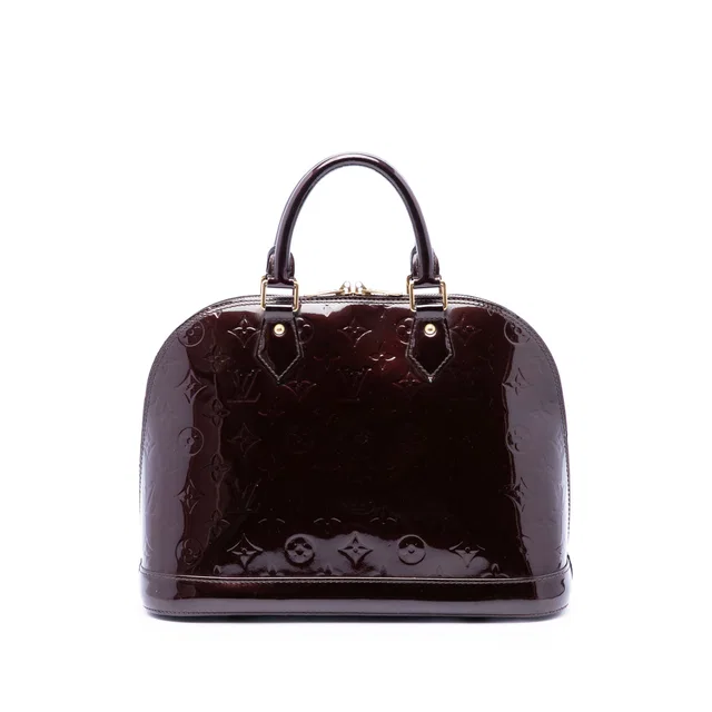 Purple Louis Vuitton Monogram Vernis Alma PM Handbag in Purple Leather from Designer Revival