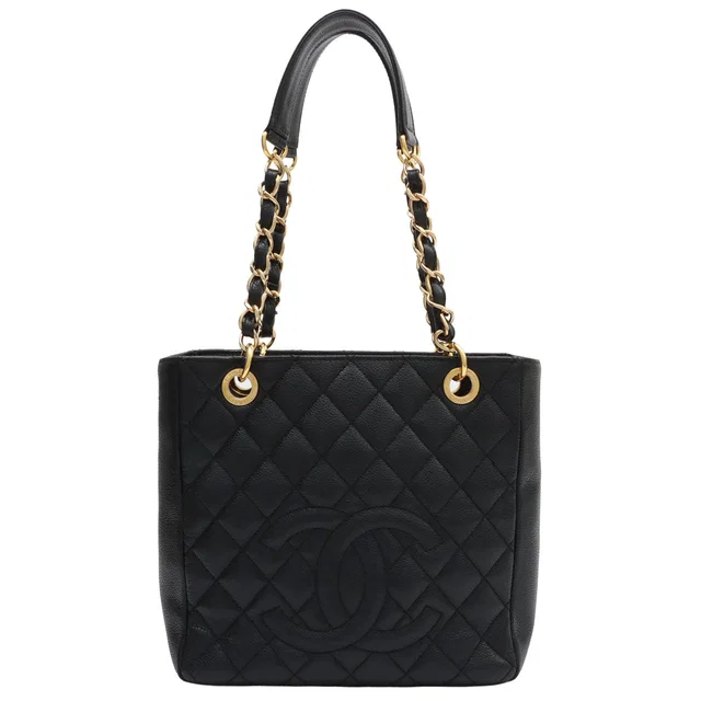 Chanel Circa 2010 Caviar Skin PST Tote Bag Black in Black Caviar leather from VINTAGE QOO TOKYO