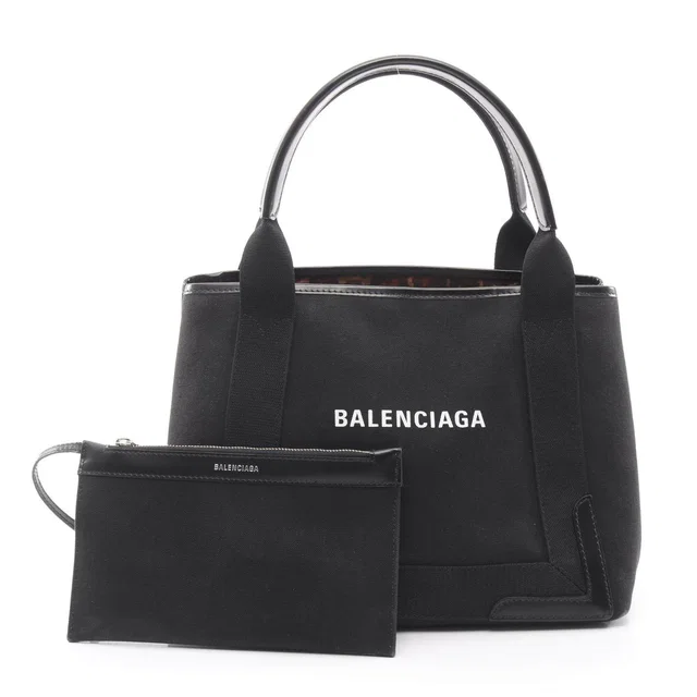 Balenciaga NAVY CABAS S Tote Bag in Navy Canvas from LuxUness