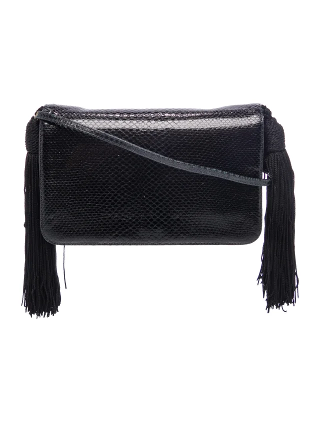 Judith Leiber Embossed Leather Crossbody Bag Vintage in blue Leather from The RealReal