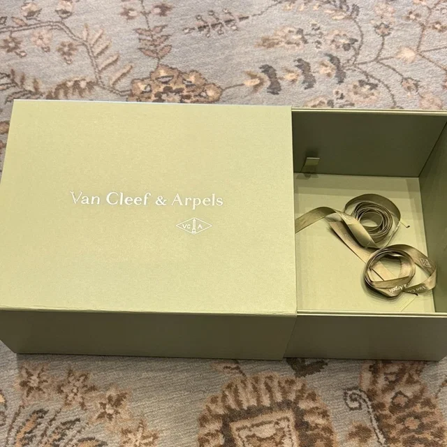 Empty Van Cleef & Arpels Olive Green Box With Ribbon Authentic in green from Poshmark