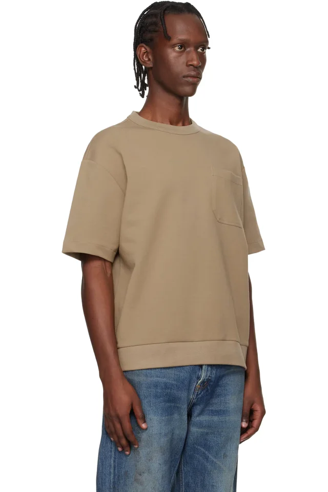 BOSS Beige Peached Cotton Blend T-shirt, photo 2 of 2 from SSENSE