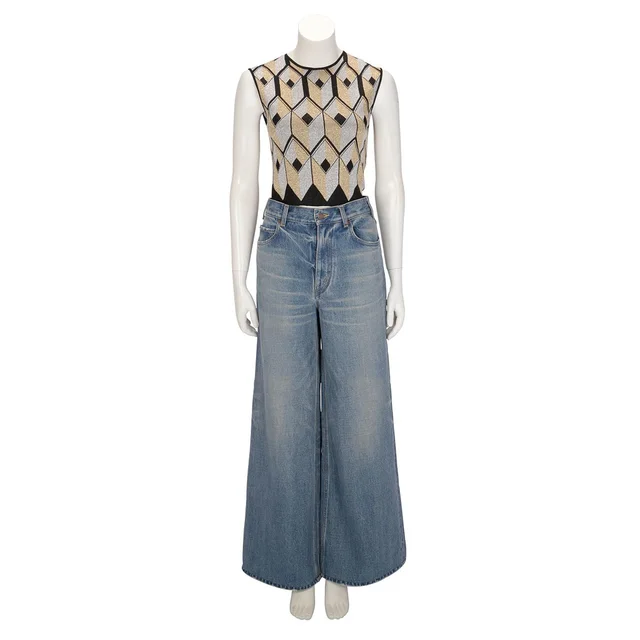 Celine Flared Surf Jeans 28 in Steel Blue Denim from Blue Spinach
