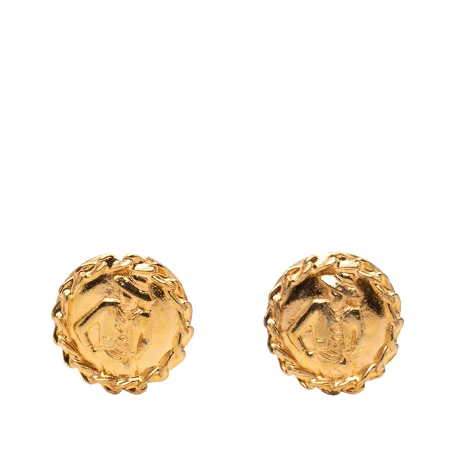 Gold Chanel Gold Plated Mademoiselle Clip on Earrings in Gold from Designer Revival