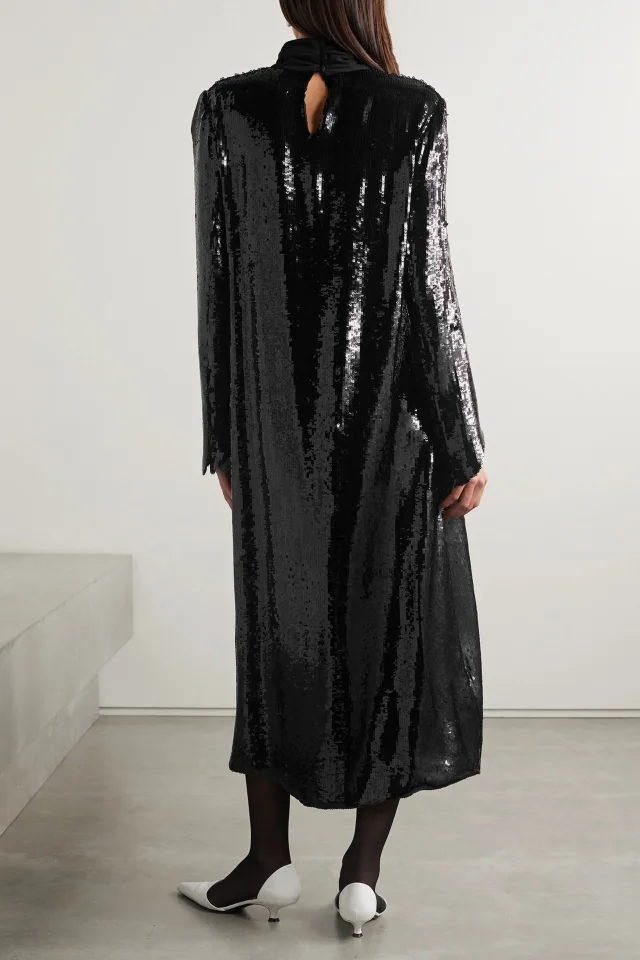 Khaite Leibel Sequined Georgette Midi Dress, photo 3 of 4 from THE OUTNET