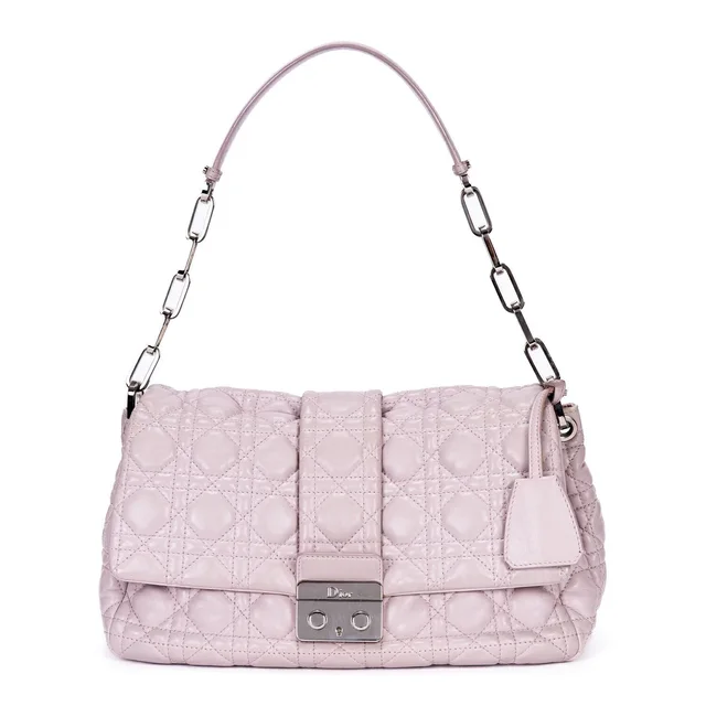 Dior New Lock Flap Chain Bag Lilac Kana the Lambskin Leather in Purple Lambskin from The Reluxe