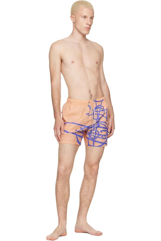 Vivienne Westwood Orange Surf Boxer Swim Shorts, photo 4 of 4 from SSENSE
