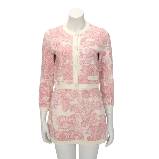 Dior Toile de Jouy Sauvage Cropped Jacket FR 34 in Pink from Blue Spinach