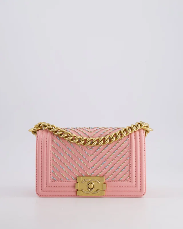 Chanel Pink Small Boy Bag in Pink Lambskin from Sellier