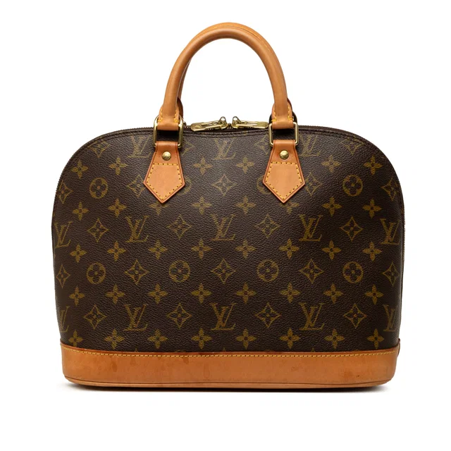 Brown Louis Vuitton Monogram Alma PM Handbag in Brown Coated canvas from Designer Revival