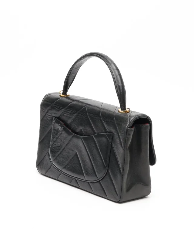 Chanel Chevron Top Handle Bag in Leather from A Retro Tale, photo 3 of 16