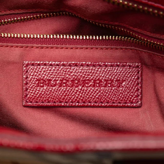 Beige Burberry Haymarket Check Coated Canvas Minford Portrait Satchel in Beige Coated canvas from Designer Revival, photo 5 of 6