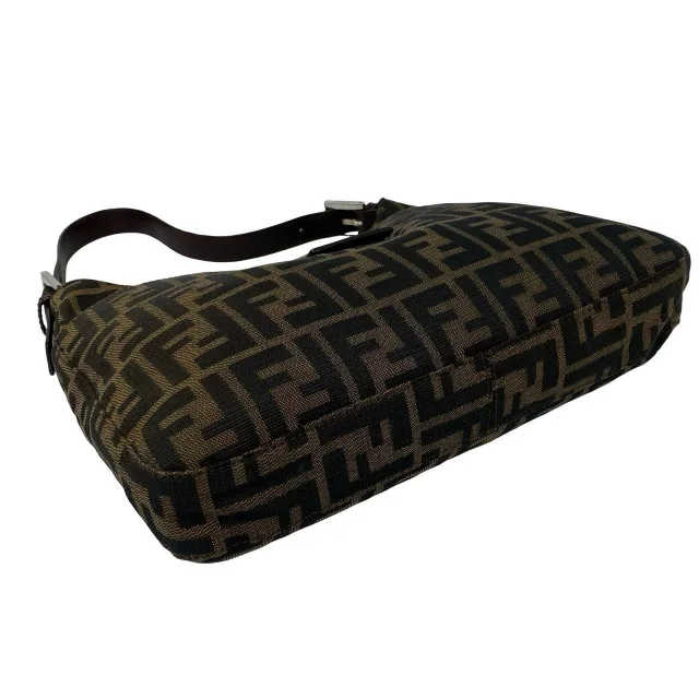 Fendi Zucca Canvas Leather Shoulder Bag in Brown Canvas from LuxUness, photo 10 of 13