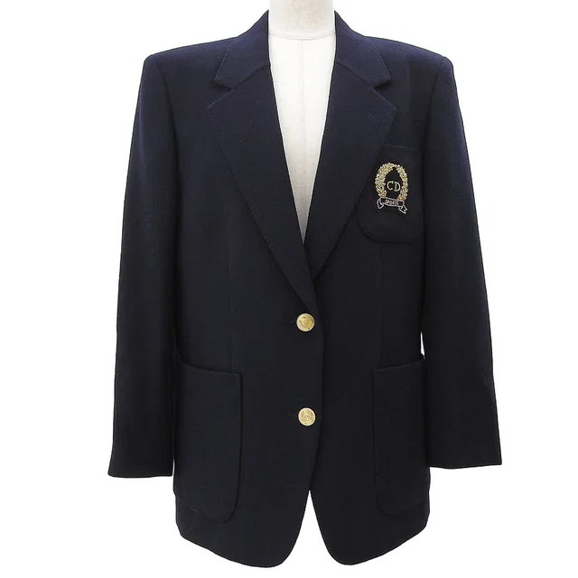 Dior Logo Emblem Jacket #S Navy in Navy Nylon from VINTAGE QOO TOKYO