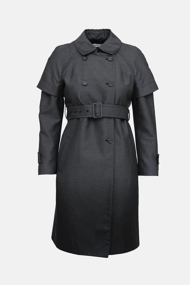 Prada 2007 Double Breasted Trench Coat in Silk from VSP Consignment