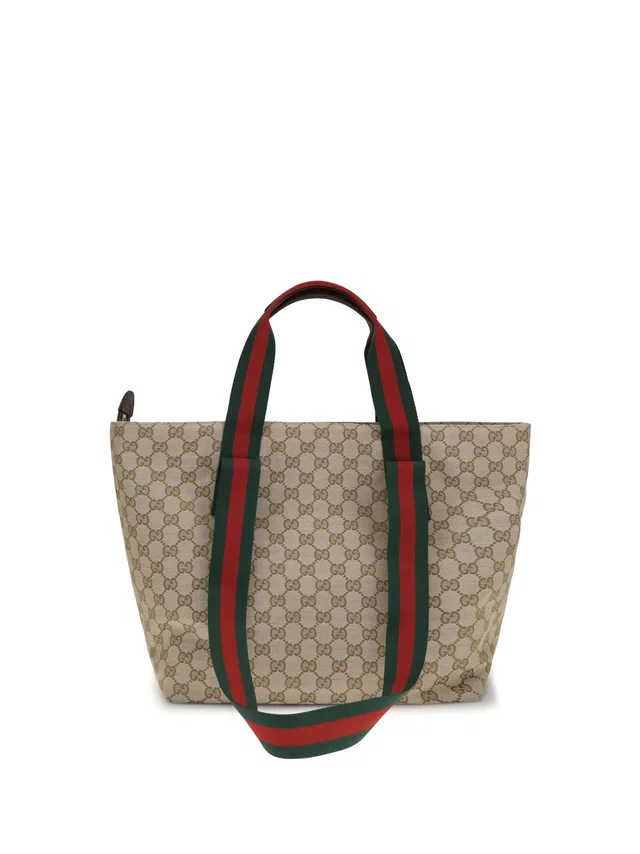 Gucci Gg Motif Coated Canvas Tote Bag — Beige Polyester; Cotton; Polyamide in Beige Coated canvas from HEWI