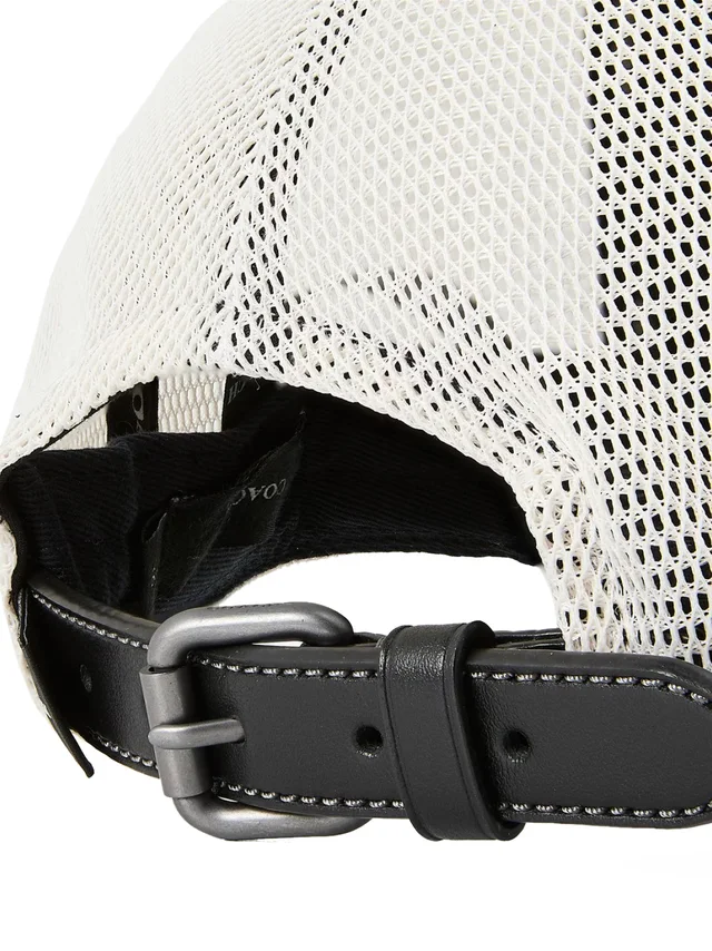 Coach Cu355chk Embroidered Logo Trucker Hat — White Cotton Baseball Caps in White Leather from HEWI, photo 2 of 2