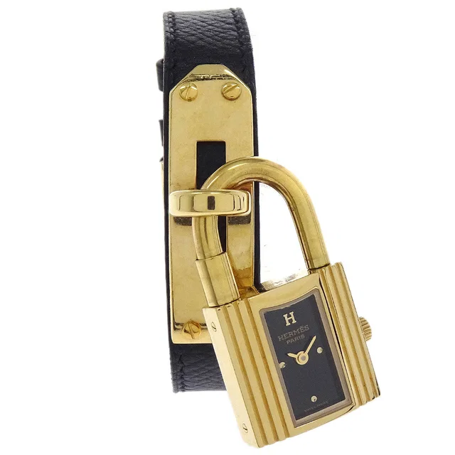 Hermès Kelly Watch Quartz Watch Black in Black from AMORE Vintage Tokyo