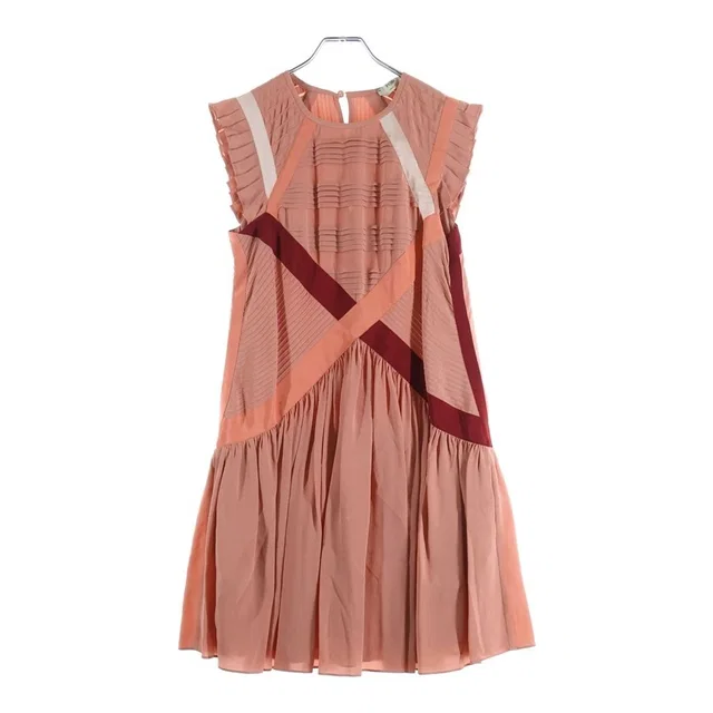 Fendi Puri Contrast Short Sleeve Dress 36 Pink in Pink Silk from The Reluxe