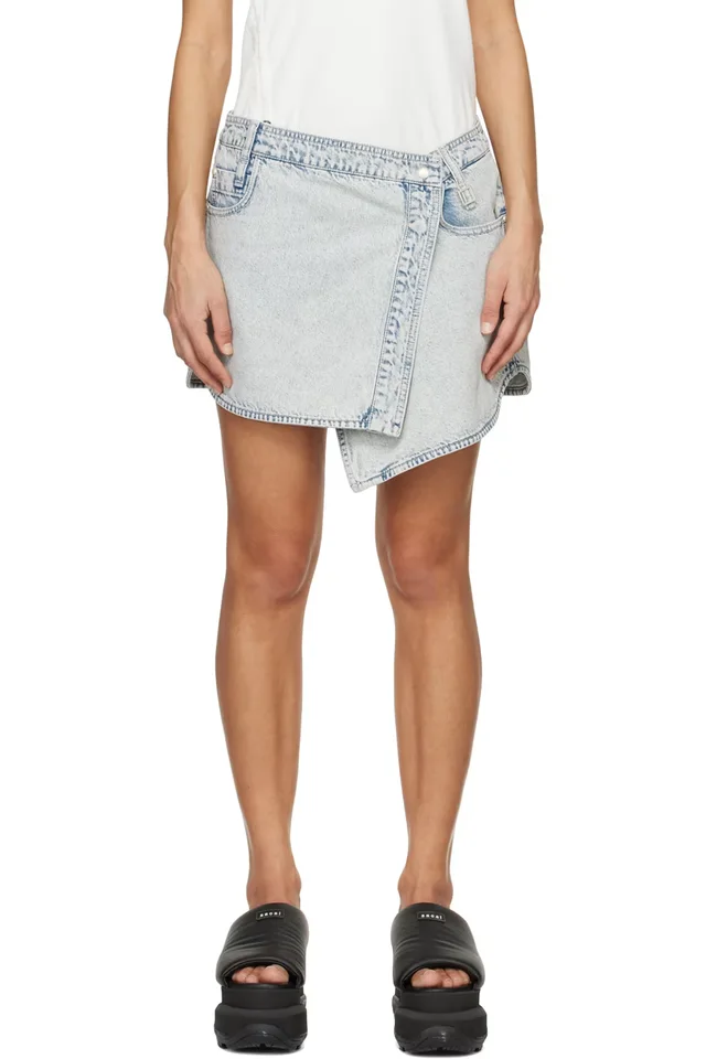Blue Wrap Miniskirt, image 1 of 1 from SSENSE