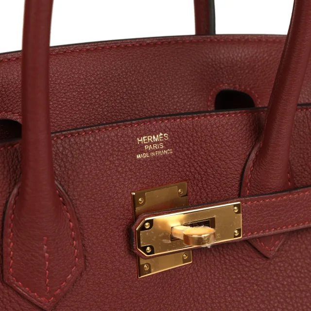 Hermès Birkin 30 Rouge H Togo Gold Hardware in Burgundy Togo from Madison Avenue Couture, photo 7 of 9