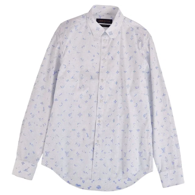 Louis Vuitton Shirt Long Sleeve Light Blue in Blue from The Reluxe