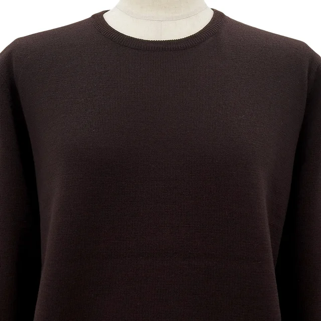 Burberry Logo Embroidered Sweater #F Dark Brown in Brown Wool from VINTAGE QOO TOKYO, photo 2 of 2