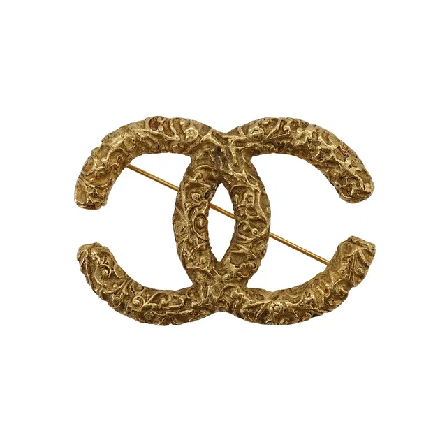 Chanel Vintage Cocomark Brooch Gold Accessory 95A in Gold from Luxury Promise