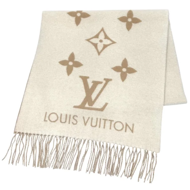 Louis Vuitton Scarf Reykjavik 100% Cashmere Monogram With Fringe 170 45 in Cashmere from The Reluxe