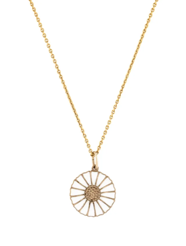 Georg Jensen Enamel Daisy Pendant Necklace, 17.75" in white from The RealReal