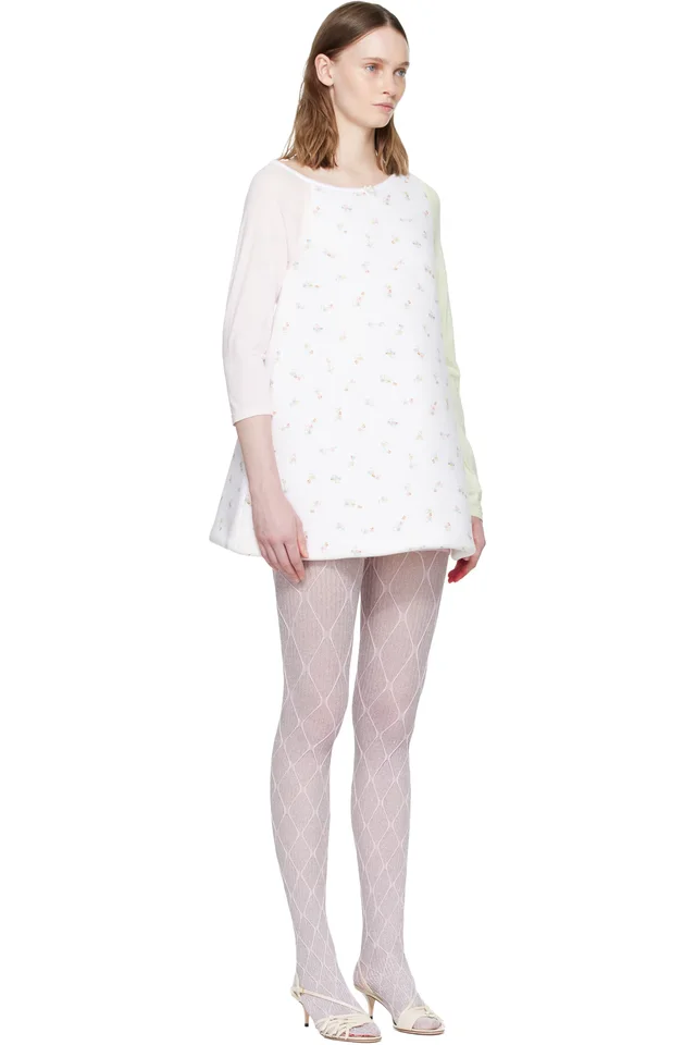 Ans Dotsloevner White Formed Minidress, photo 2 of 4 from SSENSE